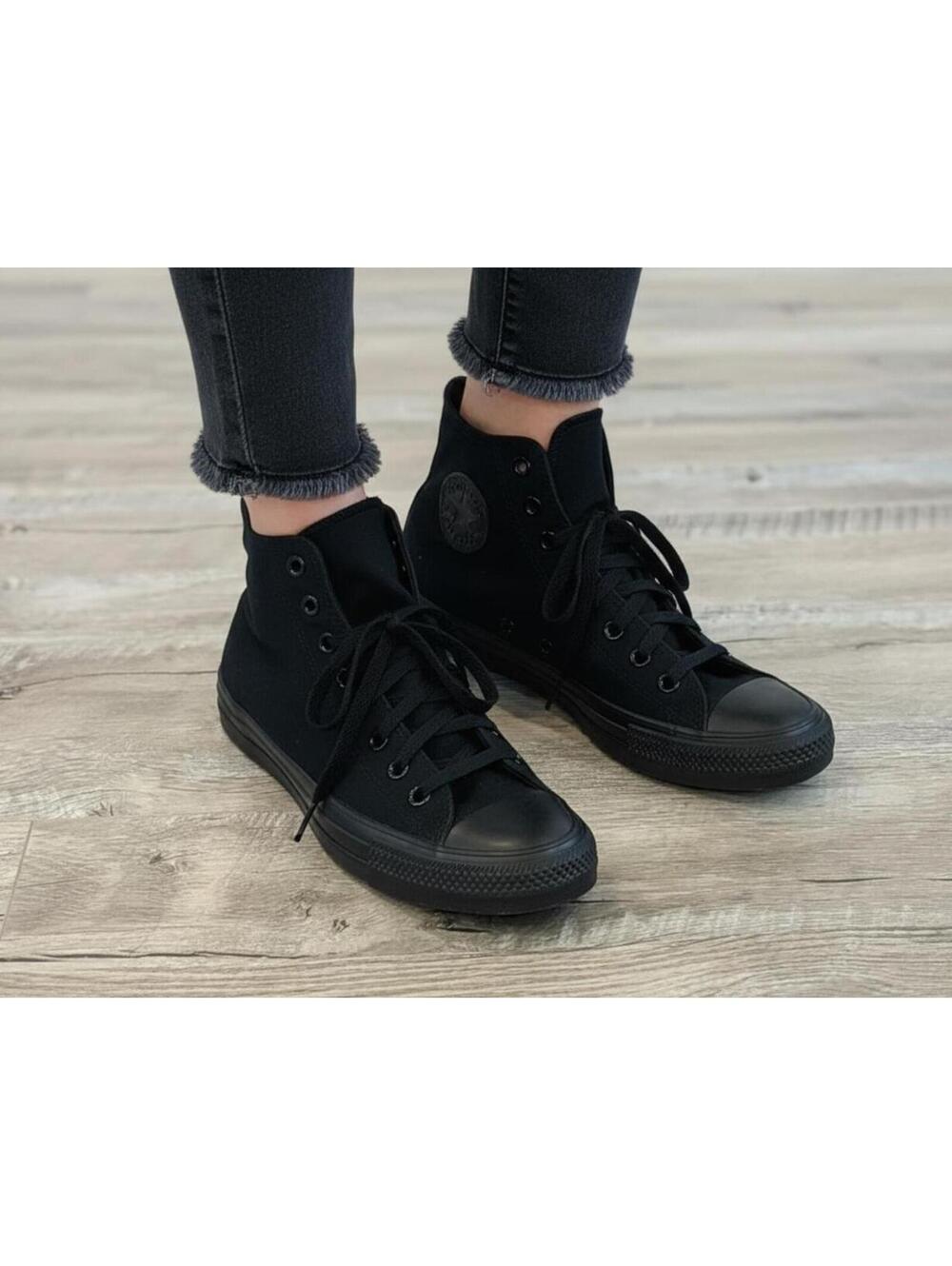 Brand New All Black Converse All Star High Top Sneakers Men's 7 Women's 9